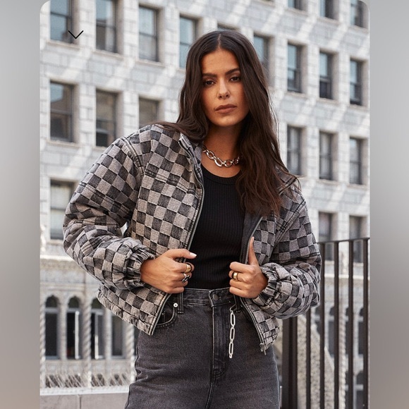 12th Tribe Jackets & Blazers - 12th Tribe Rookie Checkered Size Small Cropped Cloud Jacket